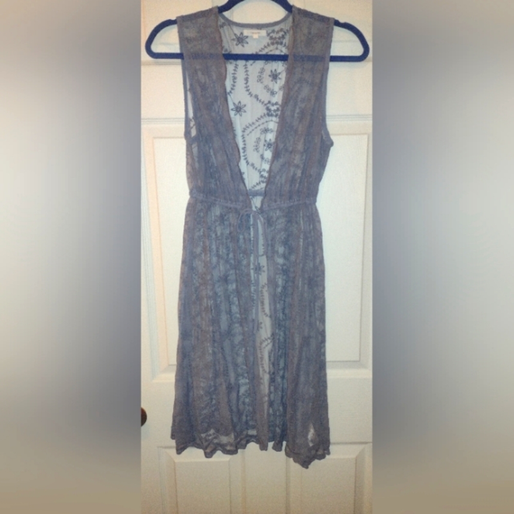 Maurices long embroidered lace cardigan